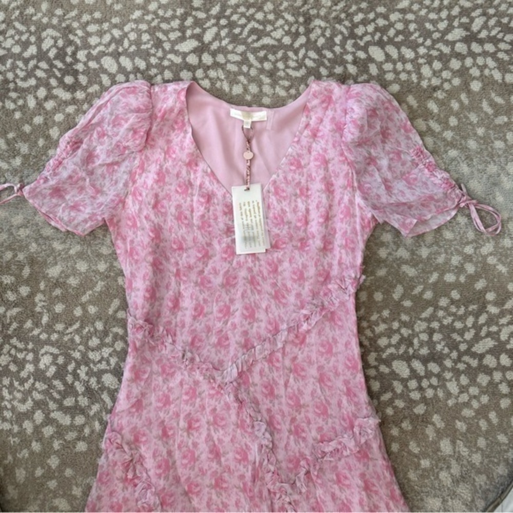 LoveShackFancy Posh‎ Pink “Rose Patch” Mini Dress… - image 4